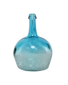Vazo dekorative, qelq ricikluar, blu, Ø19 xH26 cm