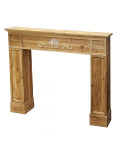 Furnace decorative frame, wooden, natural, 110x24xH95 cm