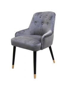 Chair, wooden structure, textile upholstery, grey, 56x64.5xH85 cm