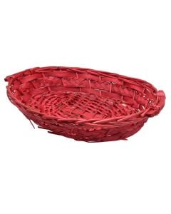 Wicker basket, willow, cherry, 54x42xH10 cm