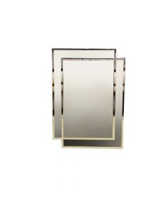 Mirror, stainless steel structure (silver), glass, 110x80 cm