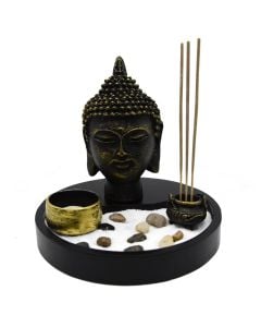 Decorative object, BUDDHA, resin, dark grey, 18x18xH18 cm