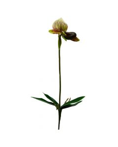 Artificial flower, PAPHIOPEDILUM, plastic, green/purple, 40 cm