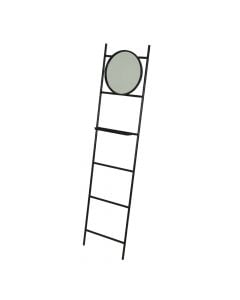 Mirror on ladder, iron frame, black, 10xH160 cm