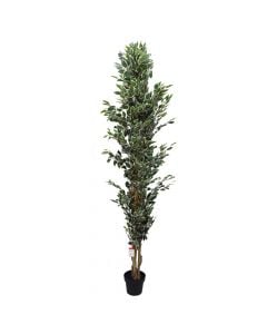 Artificial tree, Ficus, plastic, green, 215 cm