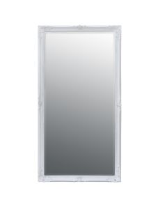 Pasqyrë, kornizë druri, e bardhë, 68x128 cm (pasqyra: 60x120 cm)