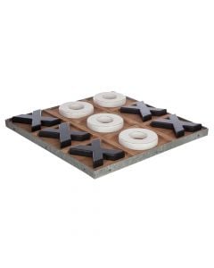 Checkerboard, "X / O", wooden, multicolor, 35x35xH2.9 cm