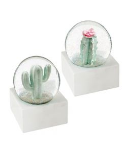 Decorative object, Cactus snow ball, polyresine, multicolor, 8x8xH11 cm