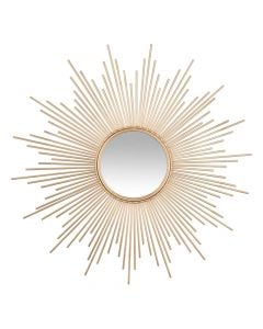 Mirror, mdf/metal, golden, Ø99 cm