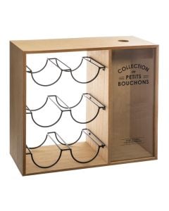 Wine bottle holder, mdf/metal, beige, 40x15xH35 cm