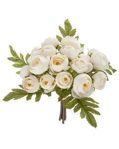 Buqetë lulesh, artificiale, poliestër/pvc, e bardhë, H26.5 cm
