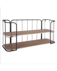 Multifunctional shelf, mdf/paulownia, brown, 75x20xH36 cm