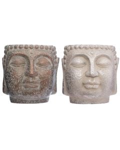 Vazo lulesh, Buddha, guralecë/rërë, shumëngjyrëshe, Ø18 xH17.5 cm