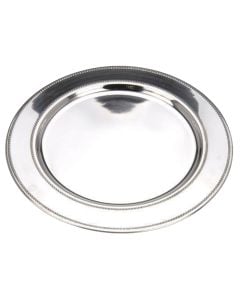 Pjatë dekorative, inoks, argjendi, Ø39 cm