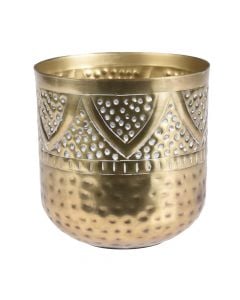 Decorative vase, metal, golden, Ø16 xH16 cm