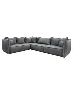 Corner sofa, left, wooden structure, textile upholstery, grey, 240x300 cm
