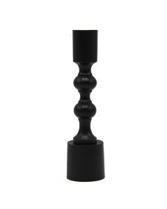 Candle holder, metal, black, Ø4.5 xH16 cm