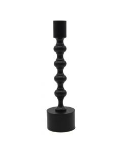 Candle holder, metal, black, Ø6 xH23 cm