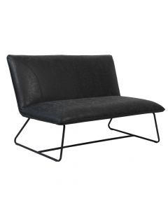 2-seater sofa, metal frame, textile upholstery, grey, 123.5x78xH77 cm