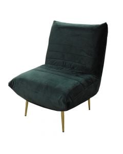 Chair sofa, wooden frame, textile upholstery, green, 75x87xH92 cm