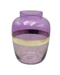 Decorative vase, glass, lilac, Ø22 xH29 cm