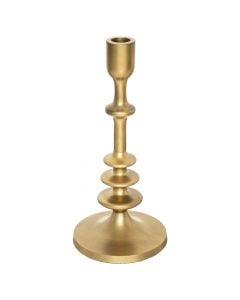 Candle holder, metal, golden, 26 cm