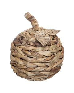 Dekorative object, apple, straw, beige, Ø19xH21 cm