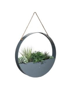 Hanging plant, metal, grey, Ø44 cm