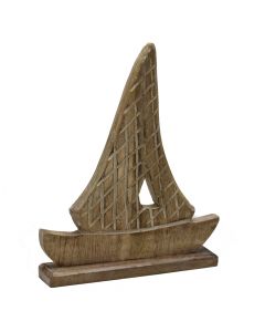 Decorative object, boat, wood, natural