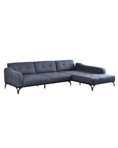 Corner sofa, right, Siena, metal frame, textile upholstery, navy blue, 310x185xH80 cm