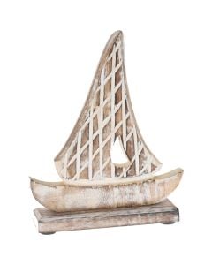 Objekt dekorues, varkë, druri, natyrale