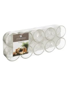 Candle holder, 10 pcs, glass, clear, Ø5.1 xH3.2 cm