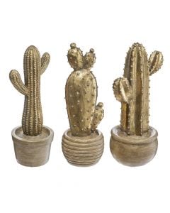 Decorative object, Cactus, polyresin, gold, 11.5x10.5xH30 cm