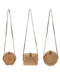 Handbag, rattan, caramel brown, 21x7xH76 cm