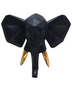 Objekt dekorativ, Kokë Elefanti, rezinë, e zezë, 45 cm