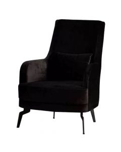 Armchair, metal legs, textile upholstery, anthracite, 70x80xH100 cm