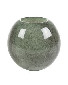 Flower pot, Yves, glass, satin green, Ø21 xH18 cm