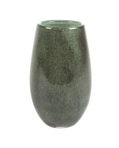 Flower pot, Yves, glass, satin green, Ø12 xH20 cm