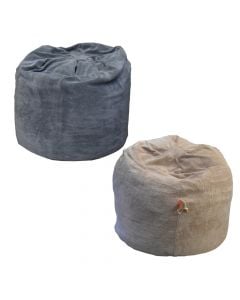 Pouffe, polystyrene foam filling, textile upholstery, colorful, Ø86 xH90 cm