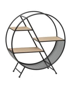 Multipurpose shelf, metal/mdf, black, Ø50 xH55.5 cm