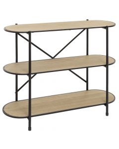 Multipurpose shelf, metal/mdf, black/brown, 100x34xH80 cm