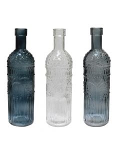 Decorative bottle, glass, blue, Ø6.8 xH24.7 cm