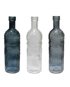 Shishe dekorative, qelq, blu, Ø6.8 xH24.7 cm