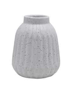 Decorative flower vase, ceramic, white, Ø11 xH13 cm