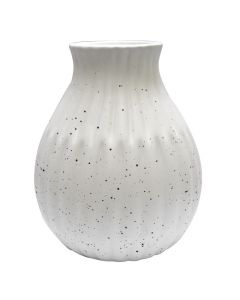Vazo dekorative lulesh, qeramike, e bardhë, Ø11 xH13 cm