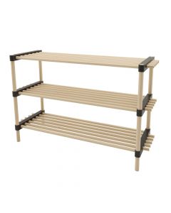 Multipurpose shelf, wooden, natural/black, 76x28xH50 cm