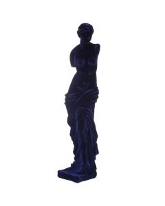 Objekt dekorativ, Statujë femër, polirezinë/velvet, blu errët, 10x9.5xH39.5 cm