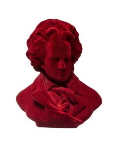 Objekt dekorativ, Beethoven, polirezinë/velvet, kuqe, 20.5x12xH24.6 cm