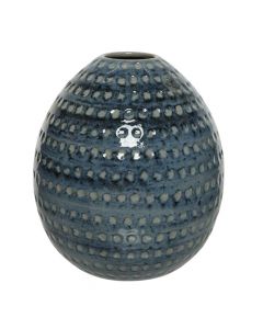 Vazo dekorative, qeramike, blu, Ø17 xH20 cm