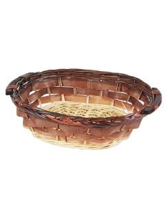 Basket, with handle, wicker, natural/brown, 41/36x31xH11 cm